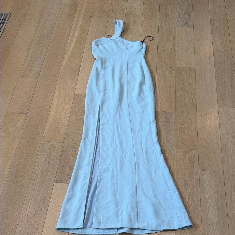 NBD One-Shoulder Sky Blue Dress